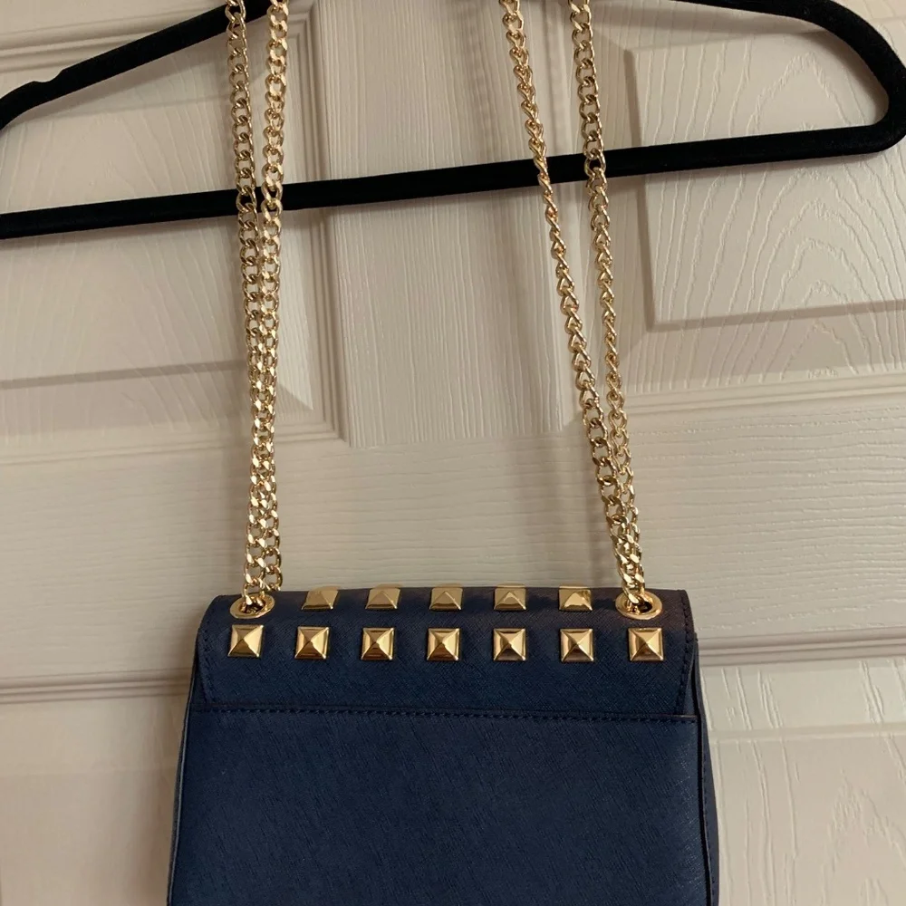 Michael Kors Navy Blue SmallLeather Stud Handbag